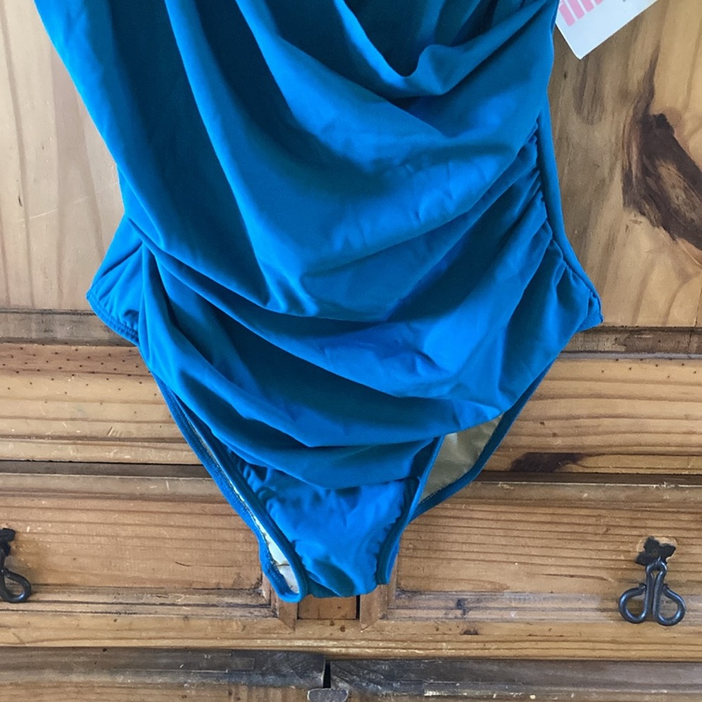 Women Shape FX teal blue one piece swim suit size 16 - NWT - Picture 4 of 13